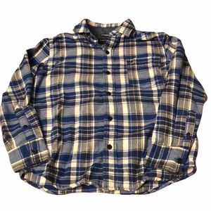 Nautica boys blue plaid button down size small